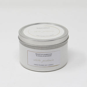 Northumbrian Candleworks - White Gardenia - Candle in a Tin with Lid